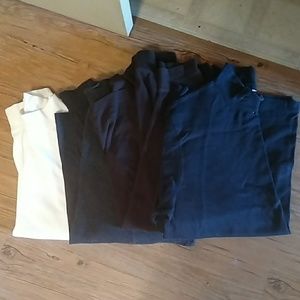 4 Lands End Mock Turtlenecks
